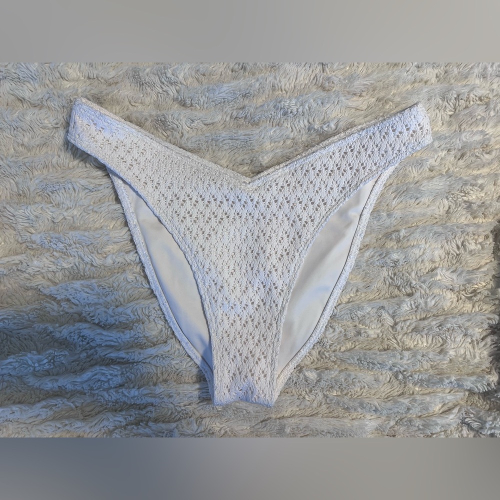 3 Pc Set Available - Hollister Crochet Cheeky Bikini Bottom - White - Medium